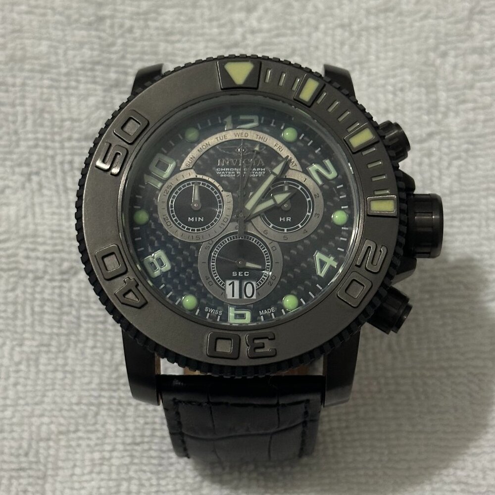 Invicta Sea Hunter 0413 Chronograph 58mm Gunmetal IP Stainless Steel Watch